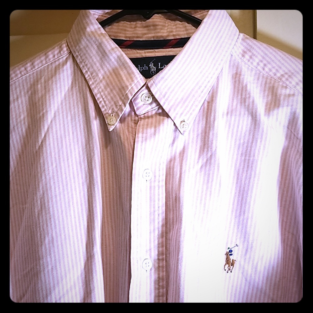 Polo Ralph Lauren Size L Pink Stripe Button Down